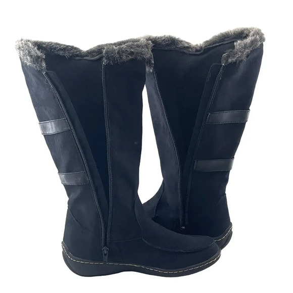 Airwalk Tall Side Zip Fuzzy Knee High Winter Boots Black Faux Suede Women 7 - Picture 7 of 9